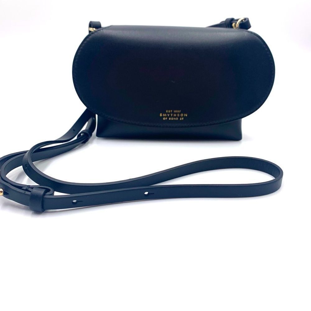 Auth New, Never Used Smythson Black Mini Crossbody Pillow Bag Pristine Condition - Picture 6 of 16